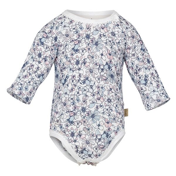 JADE body i mønster "Blomstereng" - rosa