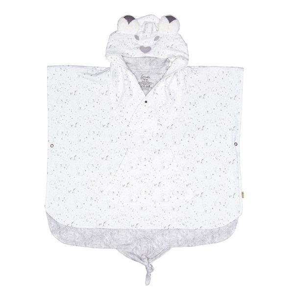 LOVE badeponcho i mønster "Lillebjørn" - grå